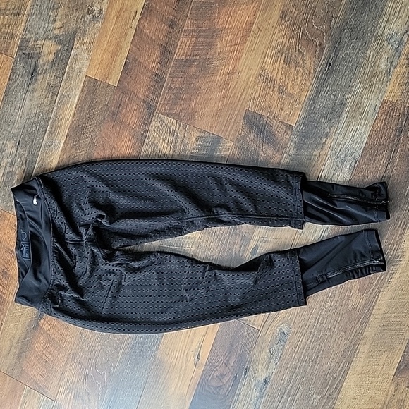 XS BLACK MESH FISHNET JOGGER STYLE PUMA DRY CELL LEGGINGS - Picture 5 of 6